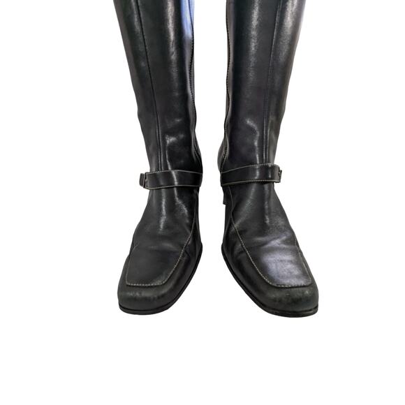 WORTHINGTON! BLACK GENUINE LEATHER ELASTIC INSET, BUCKLE & STRAP BOOTS! SZ 9M - Picture 5 of 12